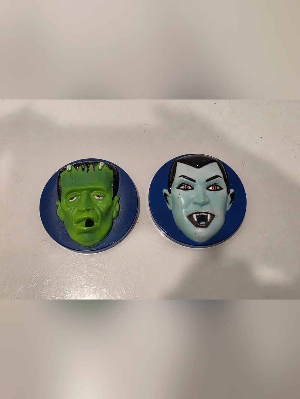 Vintage Universal Studios Monsters Plastic Cup Lids Set Of 2
